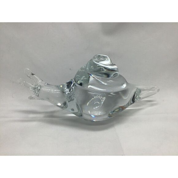Murano Other - Murano Clear Art Glass Snail 6.5 Inch Fairy Whimsy Cottage Cabincore Folklore